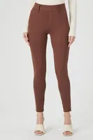 Women's Ponte Knit Capri Leggings in Brown Small