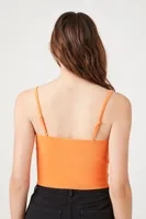 Women's Sweater-Knit Cropped Cami in Orange, XS