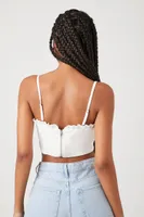 Women's Bustier Cropped Cami in White Large