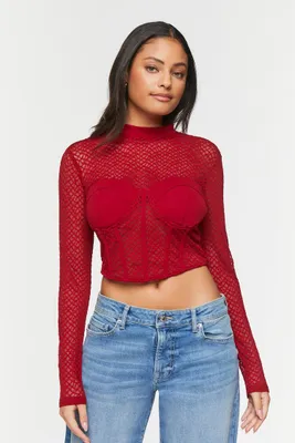 Women's Netted Mesh Bustier Top