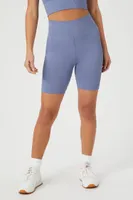 Women's Active Seamless Biker Shorts in Heather Blue Small