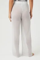 Women's Sheer Glitter Swim Cover-Up Pants in Silver Small