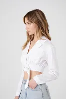 Women's Cropped Bomber Jacket in White Small