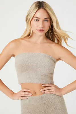 Women's Fuzzy Sweater-Knit Tube Top