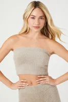 Women's Fuzzy Sweater-Knit Tube Top Goat