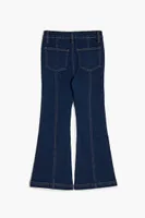 Girls Mid-Rise Flare Jeans (Kids) in Dark Denim, 9/10