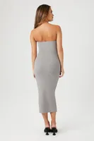 Women's Tube Bodycon Midi Dress Grey,