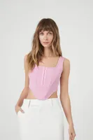 Women's Corset Crop Top in Pink Small