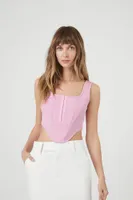 Women's Corset Crop Top in Pink Medium