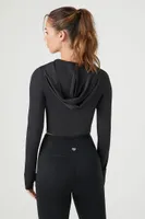 Women's Active Seamless Cropped Hoodie Black