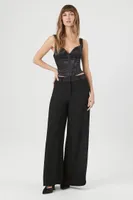 Women's Wide-Leg Ankle Trousers in Black Small