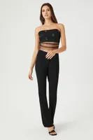 Women's Low-Rise Straight-Leg Pants in Black Small