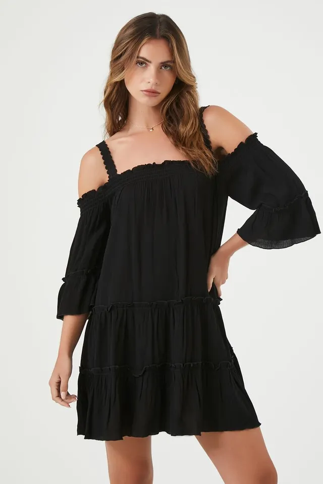 Forever 21 Women's Off-the-Shoulder Mini Dress in Black Medium | MainPlace  Mall