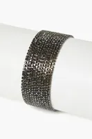 Women's Rhinestone Box Chain Wrap Bracelet in Black