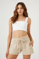 Women's Linen-Blend Drawstring Shorts