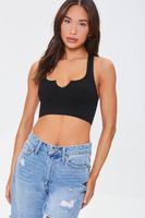 Women's Split-Neck Racerback Bralette in Black Large