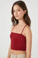 Women's Crisscross Cropped Cami in Merlot, XL