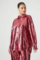 Women's Metallic Sequin Shirt & Pants Set