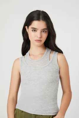 Women's Ribbed Knit Combo Tank Top