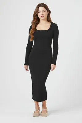 Women's Bodycon Midi Dress in Black Medium