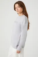 Women's French Terry Copenhagen Pullover in Silver Small