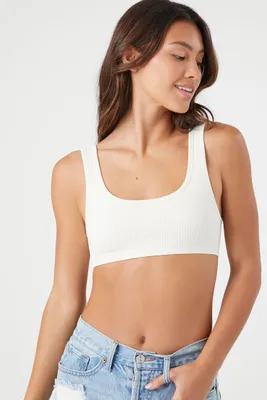 Women's Seamless Ribbed Bralette in Vanilla Medium