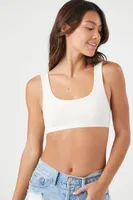 Women's Seamless Ribbed Bralette in Vanilla Large