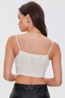 Women's Satin Self-Tie Cropped Cami in Cream Large