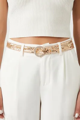 Rhinestone & Chainmail Belt in Gold