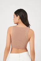 Women's Ribbed Sweater-Knit Crop Top