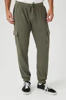 Men Drawstring Cargo Joggers in Olive, XXL