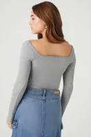 Women's Seamless Fitted Bodysuit in Heather Grey Large