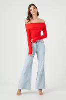 Women's Sweater-Knit Off-the-Shoulder Top