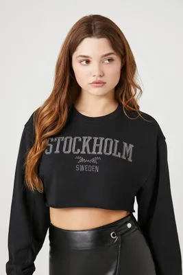 Women's Stockholm Graphic Cropped Tee Black