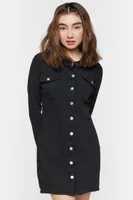 Women's Twill Mini Shirt Dress Small