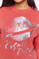 Women's Cosmic Disco Trip Graphic Pullover in Red Large