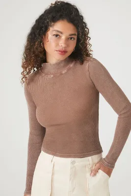 Women's Waffle Knit Turtleneck Top