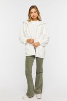 Women's Fleece Zip-Up Hoodie in Cream Medium