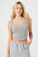 Women's Curved Hem Bustier Crop Top