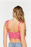 Women's Mesh Tie-Strap Bustier Hot Pink