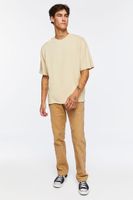 Men Happy Face Corduroy Drawstring Pants in Khaki Small