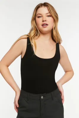 Women's Ribbed Tank Bodysuit Black,