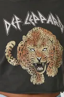 Women's Def Leppard Cropped T-Shirt in Charcoal, 3X