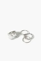 Women's Twisted Abstract Ring Set in Silver, 6