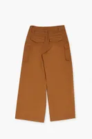 Girls Wide-Leg Cargo Pants (Kids) in Tan, 5/6