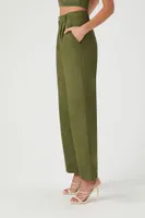 Women's High-Rise Wide Leg Trousers in Olive Small