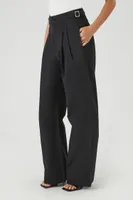 Women's High-Rise Wide-Leg Pants in Black Small