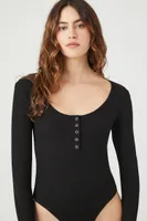 Women's Ribbed Knit Long-Sleeve Bodysuit