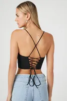 Women's Crisscross Lace-Back Cropped Cami