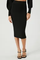 Women's Turtleneck Sweater & Skirt Set in Black, XL